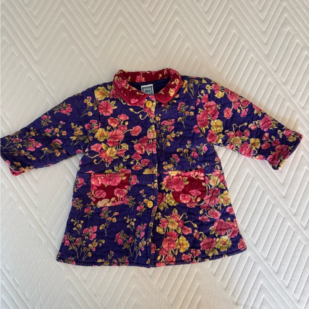 Vintage Floral Quilted Jacket 100% Cotton